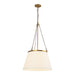 Speakeasy One Light Pendant Aged Gold/White Linen-Pendants-Alora-Lighting Design Store