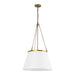 Speakeasy One Light Pendant Aged Gold/White Linen-Pendants-Alora-Lighting Design Store