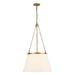 Speakeasy One Light Pendant Aged Gold/White Linen-Pendants-Alora-Lighting Design Store