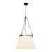 Speakeasy One Light Pendant Matte Black/White Linen-Pendants-Alora-Lighting Design Store