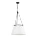 Speakeasy One Light Pendant Matte Black/White Linen-Pendants-Alora-Lighting Design Store
