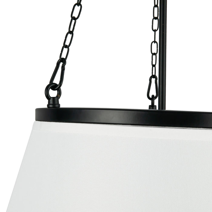 Speakeasy One Light Pendant Matte Black/White Linen-Pendants-Alora-Lighting Design Store
