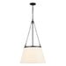 Speakeasy One Light Pendant Matte Black/White Linen-Pendants-Alora-Lighting Design Store
