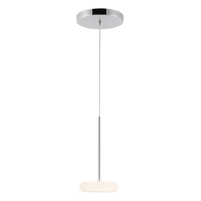 Stephord LED Pendant Chrome/Frosted Glass-Mini Pendants-Kuzco Lighting-Lighting Design Store
