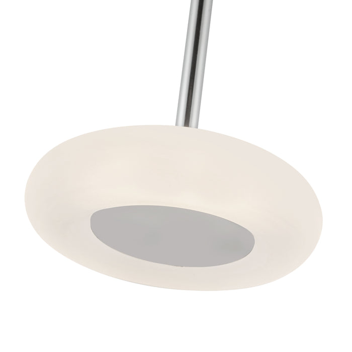 Stephord LED Pendant Chrome/Frosted Glass-Mini Pendants-Kuzco Lighting-Lighting Design Store