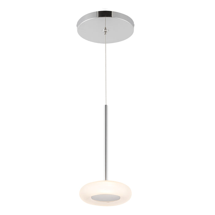 Stephord LED Pendant Chrome/Frosted Glass-Mini Pendants-Kuzco Lighting-Lighting Design Store