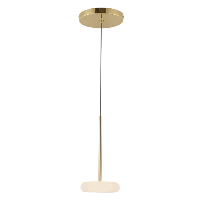 Stephord LED Pendant Metallic Brass/Frosted Glass-Mini Pendants-Kuzco Lighting-Lighting Design Store