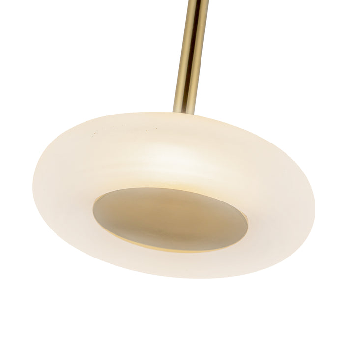 Stephord LED Pendant Metallic Brass/Frosted Glass-Mini Pendants-Kuzco Lighting-Lighting Design Store