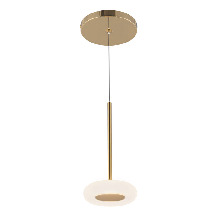 Stephord LED Pendant Metallic Brass/Frosted Glass-Mini Pendants-Kuzco Lighting-Lighting Design Store