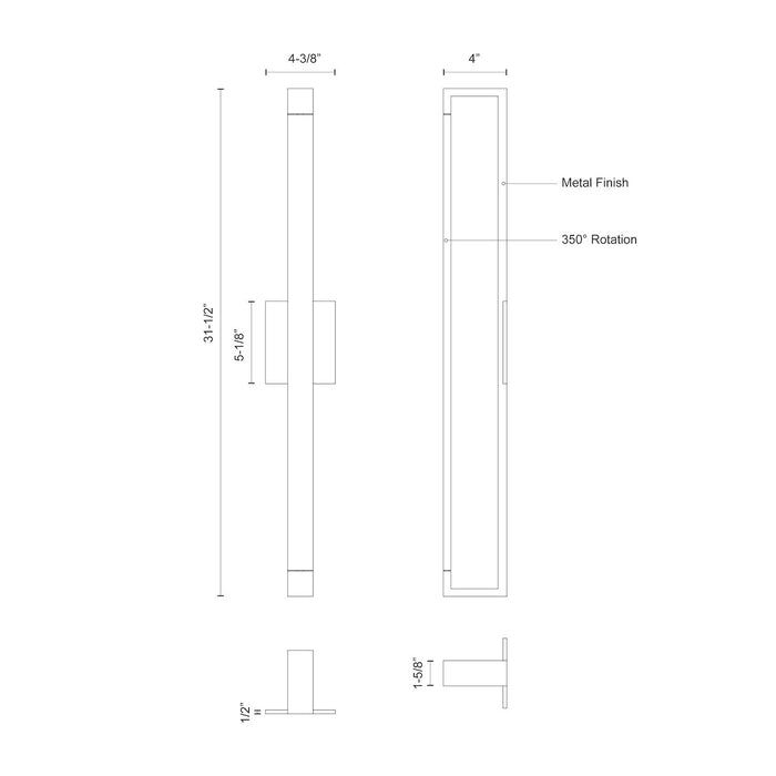 Swivel LED Wall Sconce White-Sconces-Kuzco Lighting-Lighting Design Store