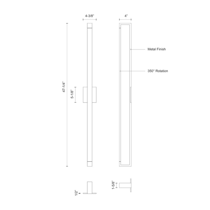 Swivel LED Wall Sconce Brushed Nickel-Sconces-Kuzco Lighting-Lighting Design Store