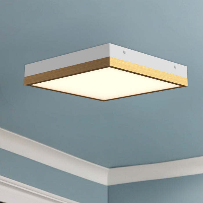 Sydney LED Flush Mount Aged Gold/White-Flush Mounts-Alora-Lighting Design Store