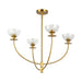Sylvia Four Light Chandelier Brushed Gold/Clear Glass-Mid. Chandeliers-Alora-Lighting Design Store