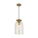 Sylvia One Light Pendant Brushed Gold/Clear Glass-Pendants-Alora-Lighting Design Store