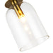 Sylvia One Light Pendant Brushed Gold/Clear Glass-Pendants-Alora-Lighting Design Store