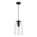 Sylvia One Light Pendant Matte Black/Clear Glass-Mini Pendants-Alora-Lighting Design Store