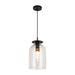 Sylvia One Light Pendant Matte Black/Clear Glass-Mini Pendants-Alora-Lighting Design Store