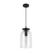 Sylvia One Light Pendant Matte Black/Clear Glass-Mini Pendants-Alora-Lighting Design Store