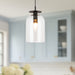 Sylvia One Light Pendant Matte Black/Clear Glass-Mini Pendants-Alora-Lighting Design Store
