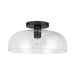 Sylvia One Light Semi-Flush Mount Matte Black/Clear Glass-Semi-Flush Mts.-Alora-Lighting Design Store