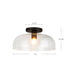 Sylvia One Light Semi-Flush Mount Matte Black/Clear Glass-Semi-Flush Mts.-Alora-Lighting Design Store