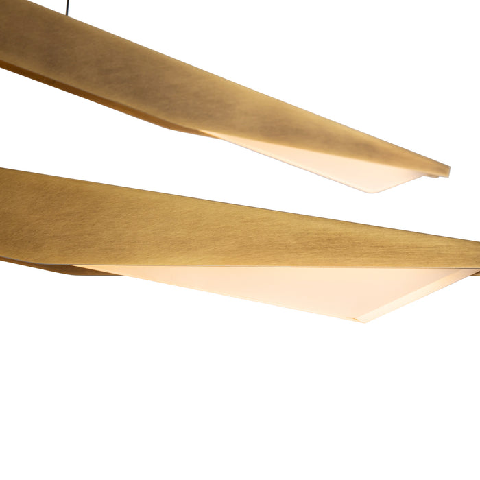 Tachi LED Chandelier Vintage Brass-Mid. Chandeliers-Kuzco Lighting-Lighting Design Store