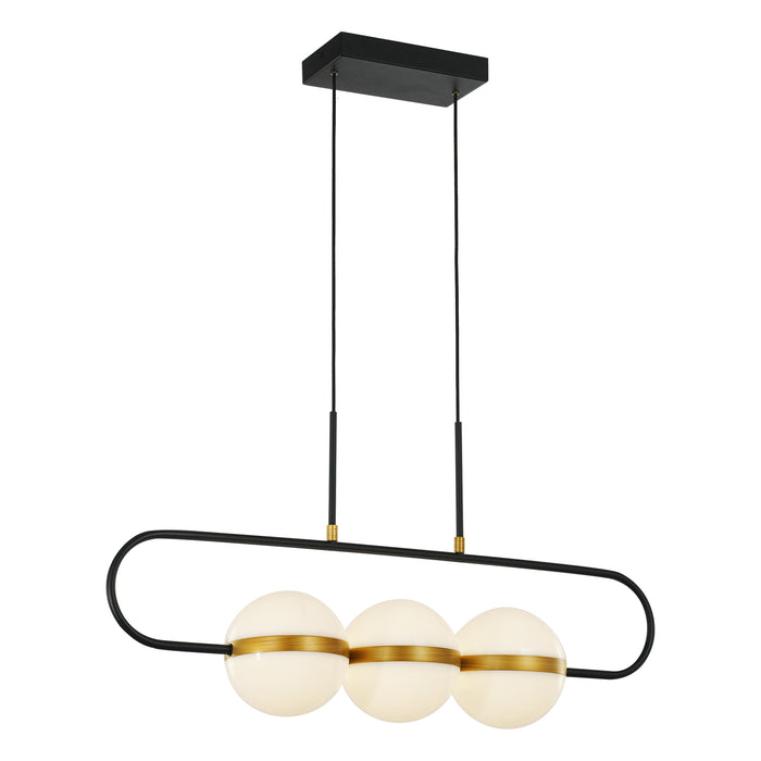 Tagliato LED Pendant Matte Black/Brushed Gold-Linear/Island-Alora-Lighting Design Store