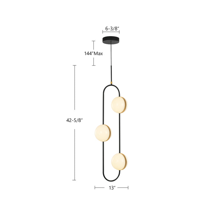 Tagliato LED Pendant Matte Black/Brushed Gold-Pendants-Alora-Lighting Design Store