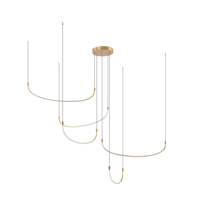 Talis LED Pendant Brushed Gold-Large Chandeliers-Kuzco Lighting-Lighting Design Store