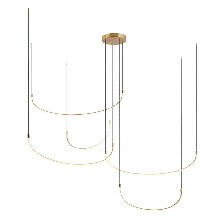Talis LED Pendant Brushed Gold-Large Chandeliers-Kuzco Lighting-Lighting Design Store