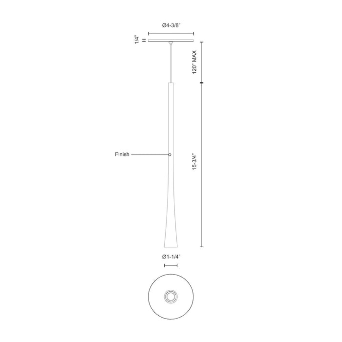 Taper LED Pendant Chrome-Mini Pendants-Kuzco Lighting-Lighting Design Store