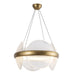 Taurus LED Chandelier Vintage Brass/Clear Ribbed Glass-Pendants-Kuzco Lighting-Lighting Design Store