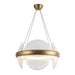 Taurus LED Chandelier Vintage Brass/Clear Ribbed Glass-Pendants-Kuzco Lighting-Lighting Design Store