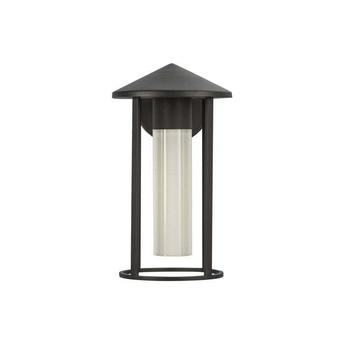 Tenko One Light Exterior Wall Mount Black/Glossy Opal Glass-Exterior-Alora-Lighting Design Store