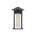 Tenko One Light Exterior Wall Mount Black/Glossy Opal Glass-Exterior-Alora-Lighting Design Store