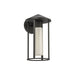 Tenko One Light Exterior Wall Mount Black/Glossy Opal Glass-Exterior-Alora-Lighting Design Store