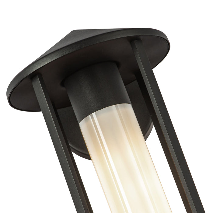 Tenko One Light Exterior Wall Mount Black/Glossy Opal Glass-Exterior-Alora-Lighting Design Store