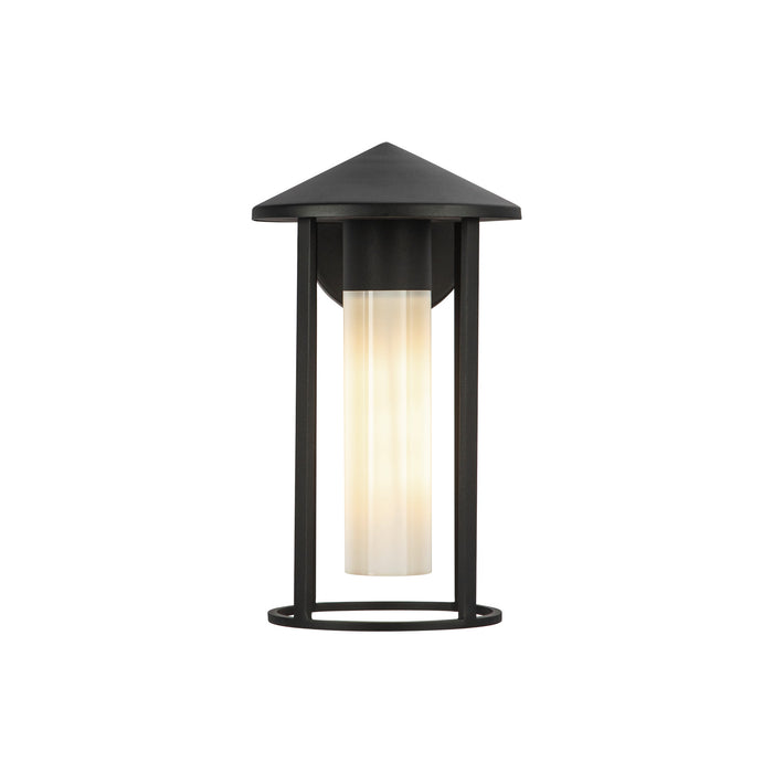 Tenko One Light Exterior Wall Mount Black/Glossy Opal Glass-Exterior-Alora-Lighting Design Store