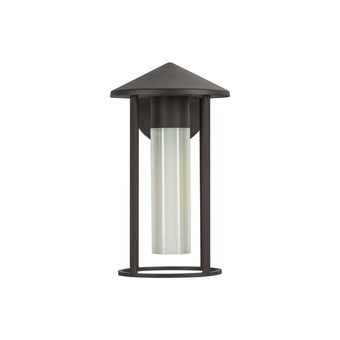 Tenko One Light Exterior Wall Mount Bronze/Glossy Opal Glass-Exterior-Alora-Lighting Design Store