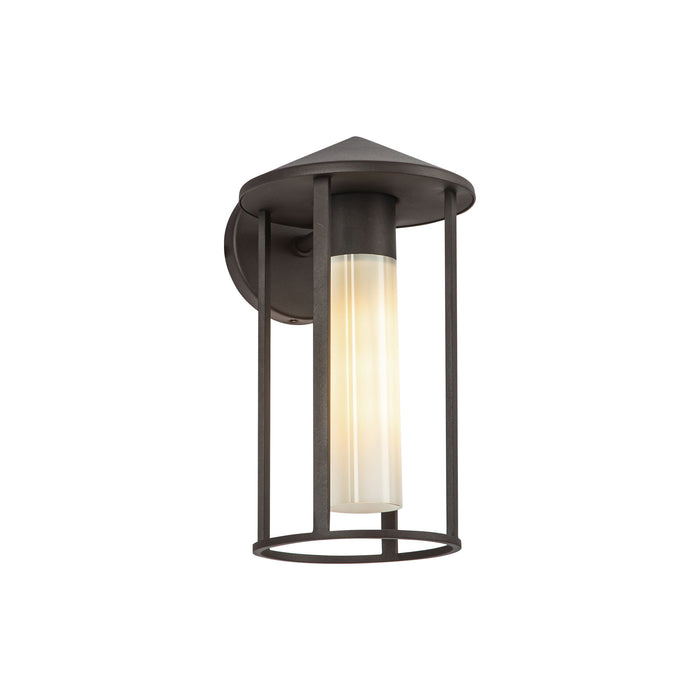 Tenko One Light Exterior Wall Mount Bronze/Glossy Opal Glass-Exterior-Alora-Lighting Design Store