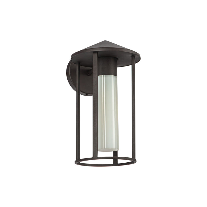 Tenko One Light Exterior Wall Mount Bronze/Glossy Opal Glass-Exterior-Alora-Lighting Design Store