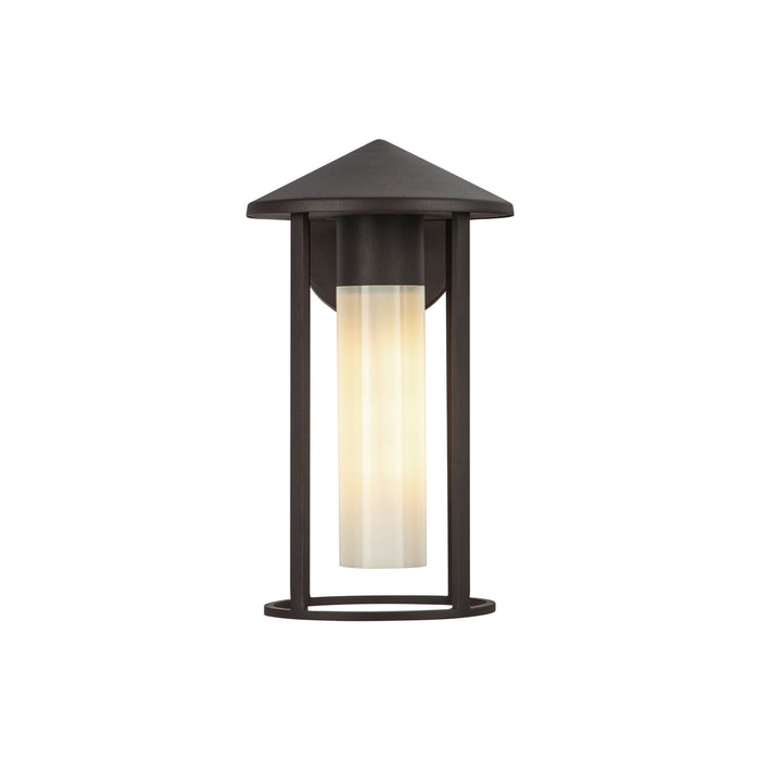 Tenko One Light Exterior Wall Mount Bronze/Glossy Opal Glass-Exterior-Alora-Lighting Design Store