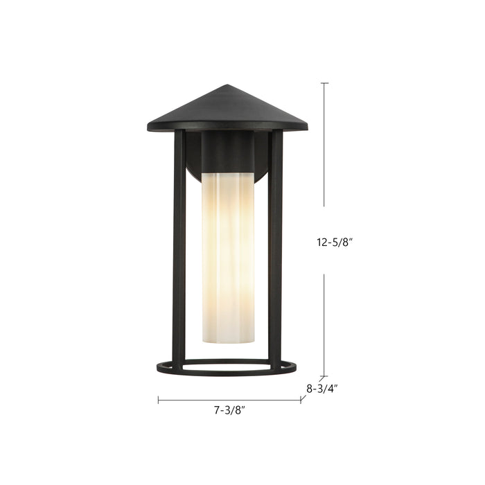 Tenko One Light Exterior Wall Mount Bronze/Glossy Opal Glass-Exterior-Alora-Lighting Design Store