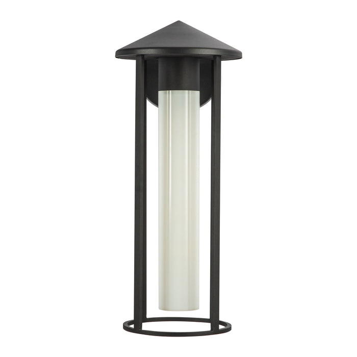 Tenko One Light Exterior Wall Mount Black/Glossy Opal Glass-Exterior-Alora-Lighting Design Store