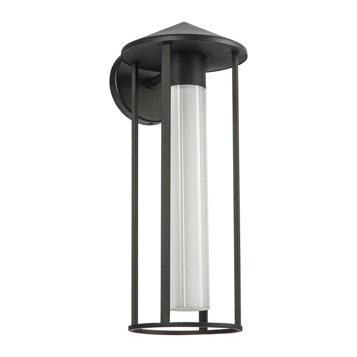 Tenko One Light Exterior Wall Mount Black/Glossy Opal Glass-Exterior-Alora-Lighting Design Store