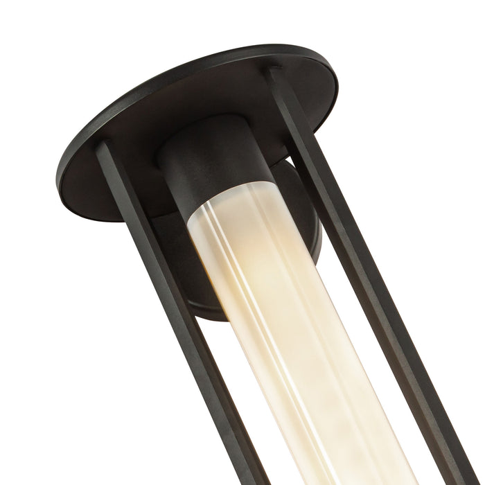 Tenko One Light Exterior Wall Mount Black/Glossy Opal Glass-Exterior-Alora-Lighting Design Store