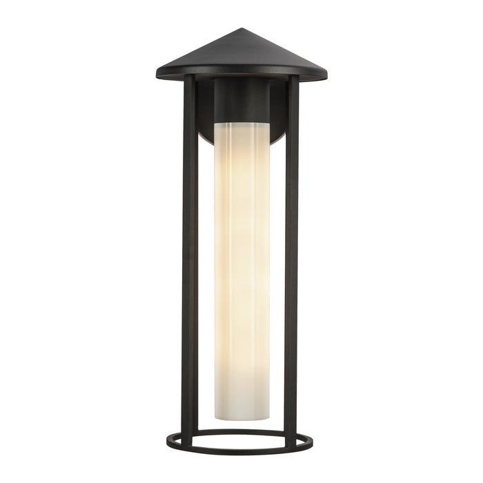 Tenko One Light Exterior Wall Mount Black/Glossy Opal Glass-Exterior-Alora-Lighting Design Store