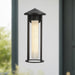 Tenko One Light Exterior Wall Mount Black/Glossy Opal Glass-Exterior-Alora-Lighting Design Store