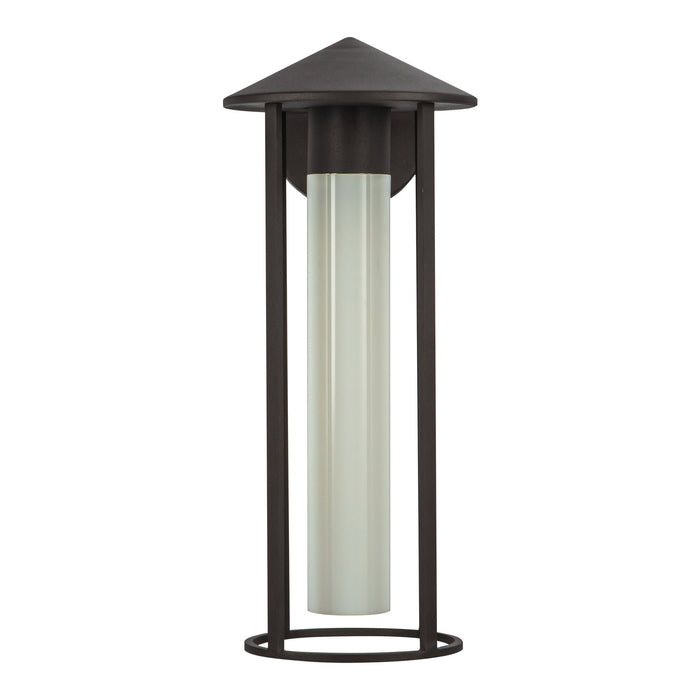 Tenko One Light Exterior Wall Mount Bronze/Glossy Opal Glass-Exterior-Alora-Lighting Design Store
