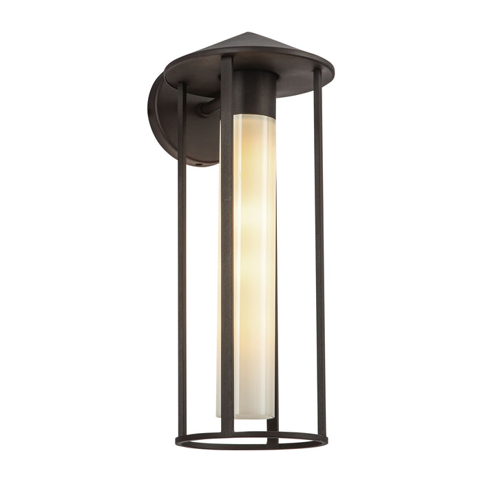 Tenko One Light Exterior Wall Mount Bronze/Glossy Opal Glass-Exterior-Alora-Lighting Design Store